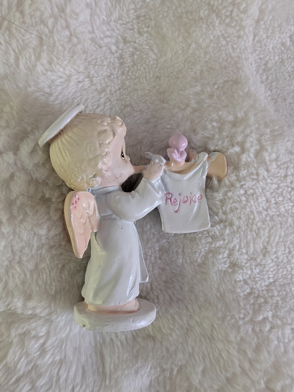 Vintage Precious Moments Rejoice O Earth Angel Trumpet Nativity Figurine E-5636